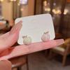 Simple high-end design niche temperament stud earrings women's light luxury fashion personalized earrings exquisite versatile sweet cool earrings