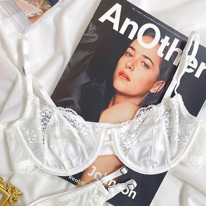 [People's Collection] Big breasts show small breasts, light half a cup of underwear in summer, women's French sexy, with steel rings gathering