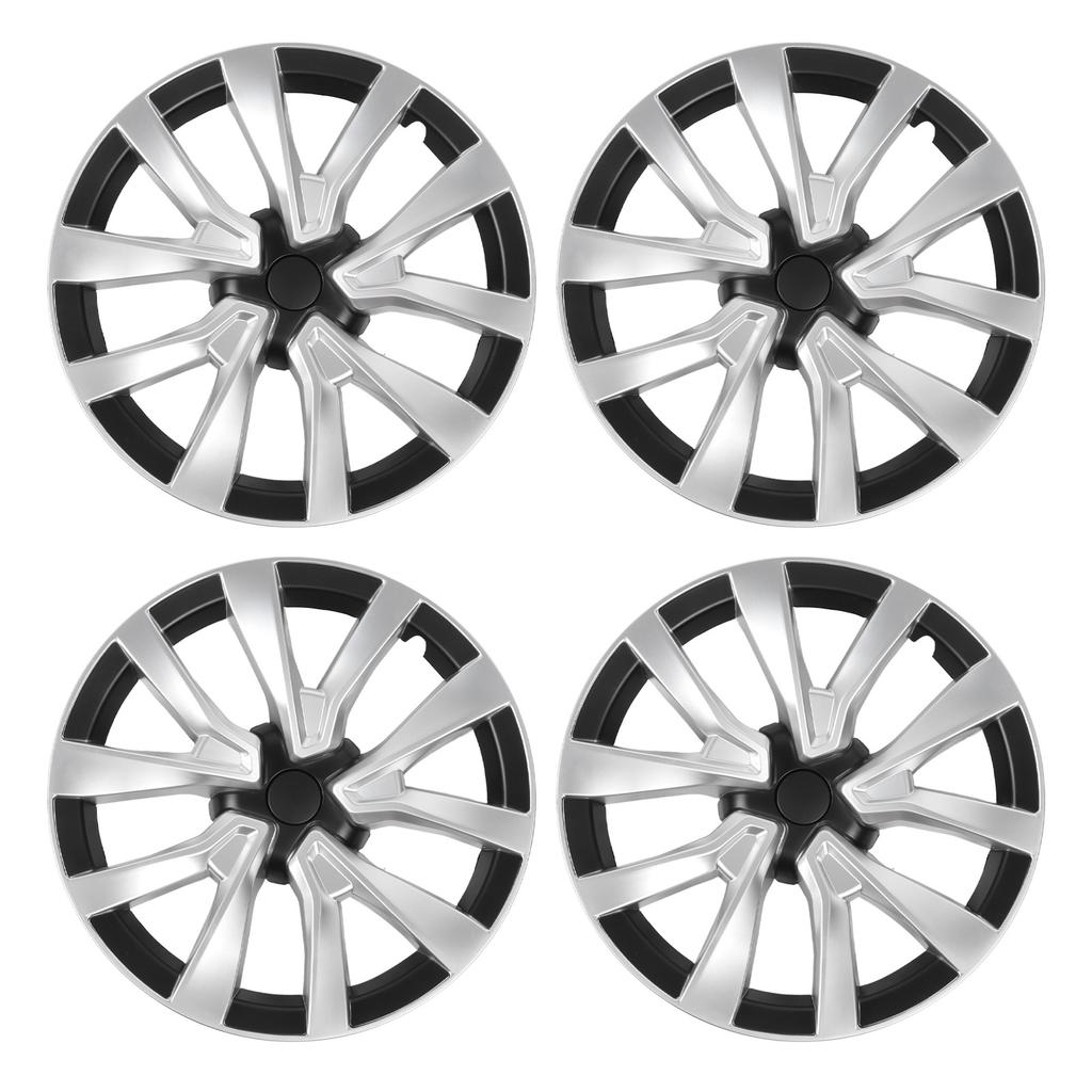 4PCS 18in Wheel Hub Cap Full Wrapping Wheel Hub Cover Trim Replacement for Tesla Model 3 2017 To