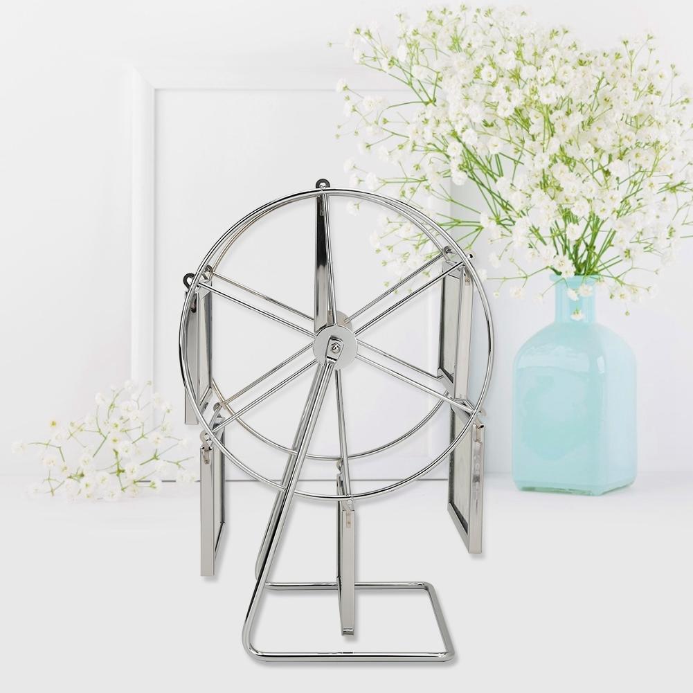 Metal Rotating Wheel Picture Photo Frame Wedding Photography Studio Decor for 5x3.5in Photo