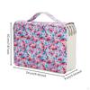 200 Slot Pencil Case Floral Print Multi Layer Zipper Bag Individual Elastic Slots Large