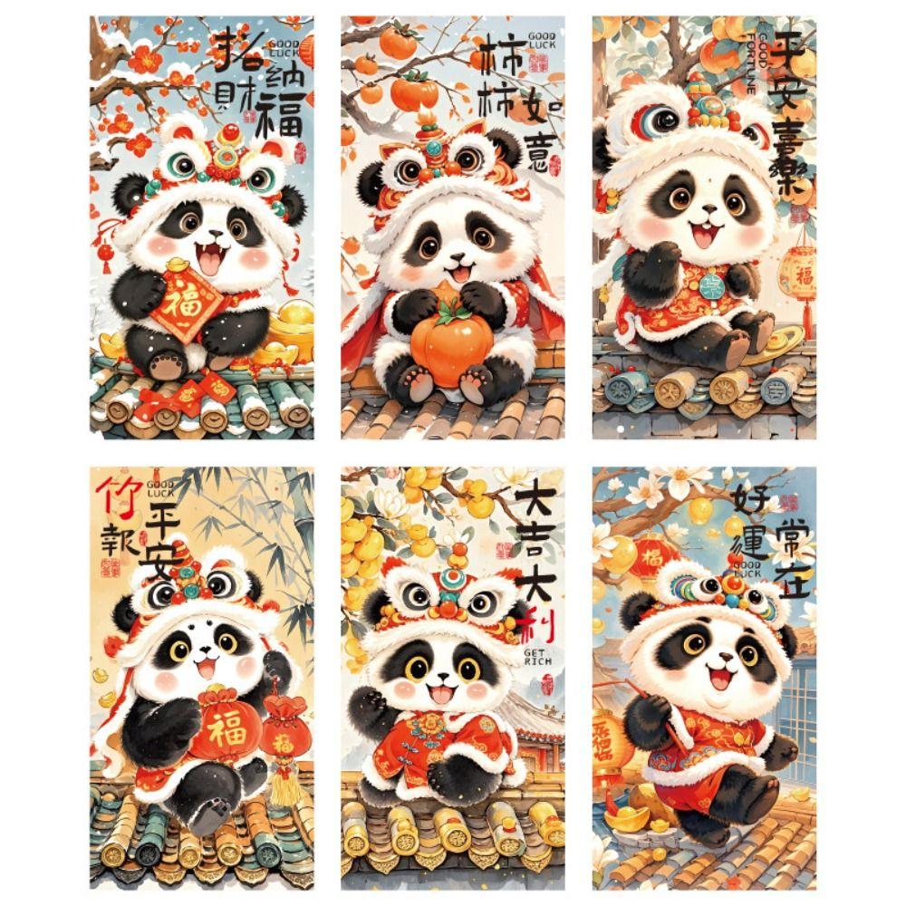 6pcs Traditional Children's Money Bag Blessing Lucky Money Packet Kids Gift