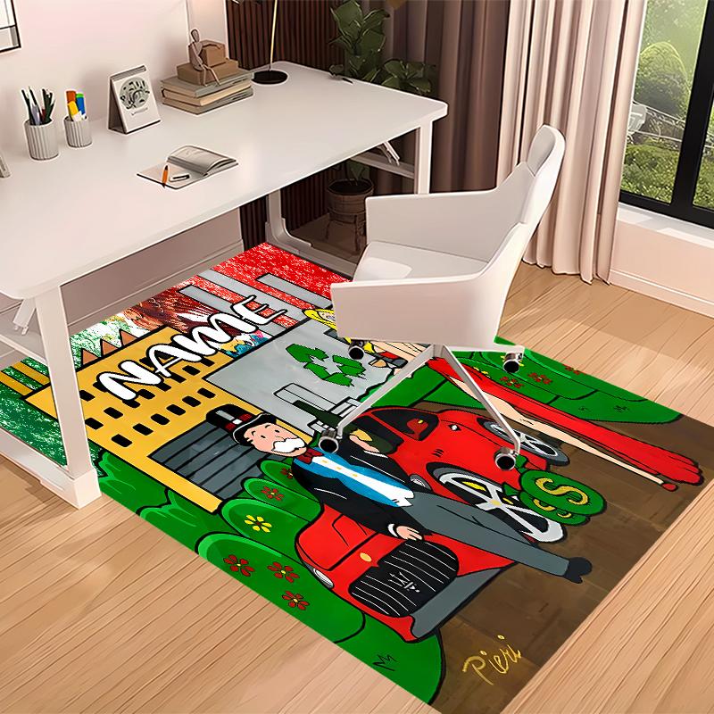Custom personalization Mr. Monopoly Print Area Rug - Soft, Washable Non-Slip Indoor Mat,Living Room,Home&Office Decorative Rug