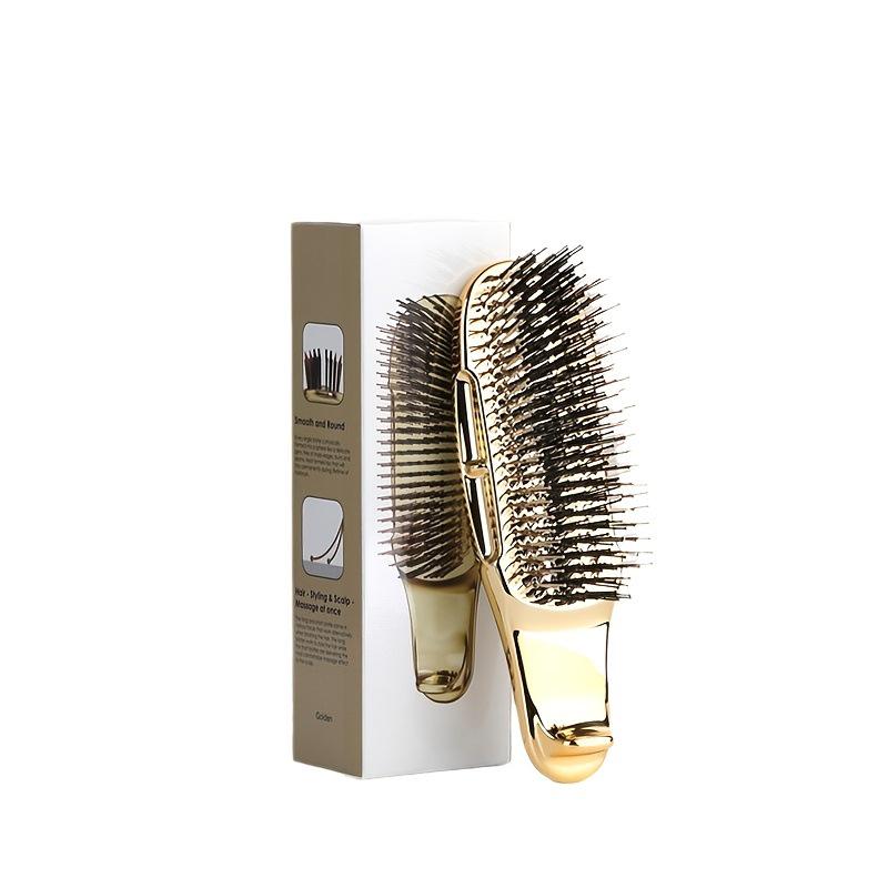 Krus Zeus Galvanisierte Meridian-Massagekamm: Luxuriöse weiche Borsten für voluminöses Styling und Kopfhautreinigung