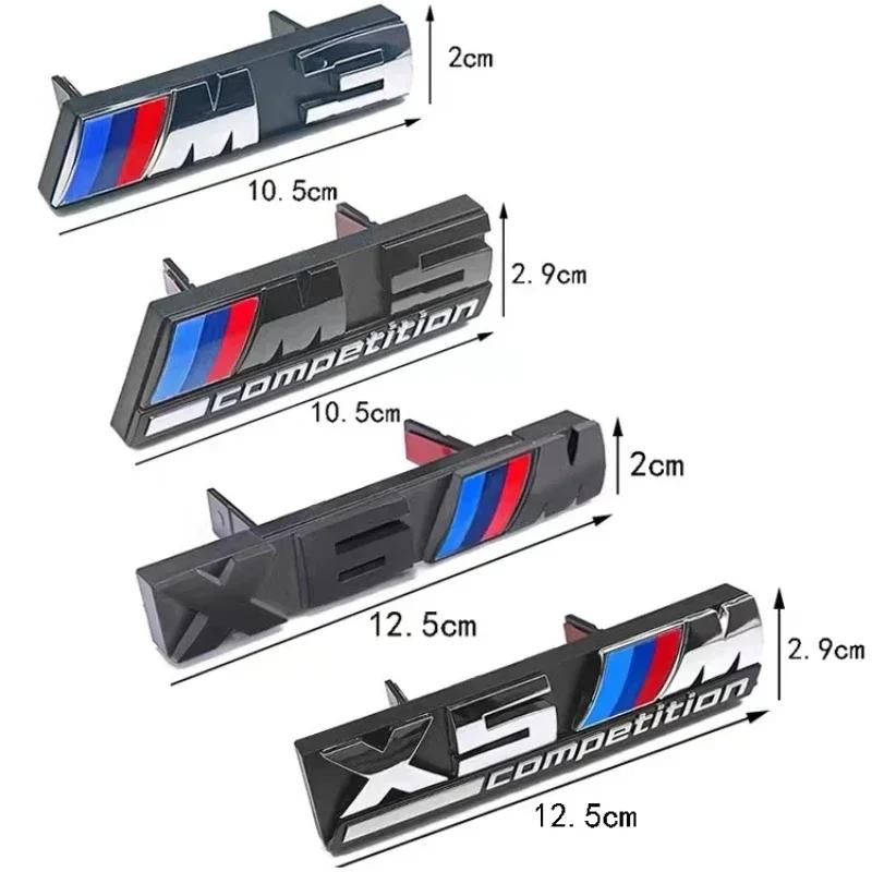 3D Car Front Grille Emblem For BMW M1 M2 M3 M4 M5 M6 M7 X1 X2 X3 X4 X5 X6 X7 M Competition LOGO Car Styling Decor Accessories