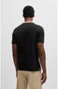 BOSS Medium Mercerized Cotton Slim Fit with Striped Black Men's T-Shirt Neck,
