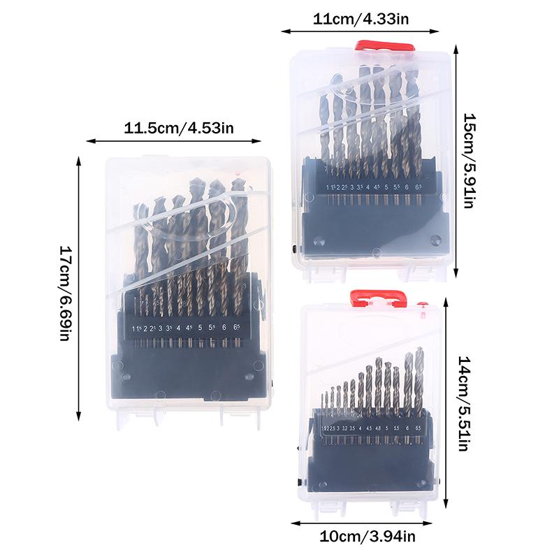 13/19/25Pcs Hss M35 Cobalt High Speed Steel Twist Drill Bit Tool Set Of Drills Accessories For Metal Stainless Steel Drilling