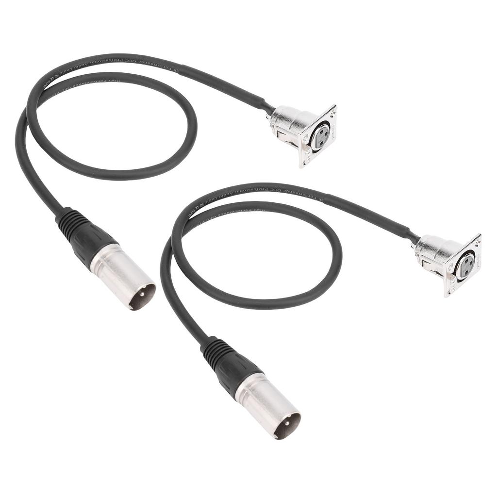 2 Pcs XLR Pass Through Cable No Solder D Type XLR Cable Mic Feed Pass Thru Converter for Stage Box Patch Panel Floor Box