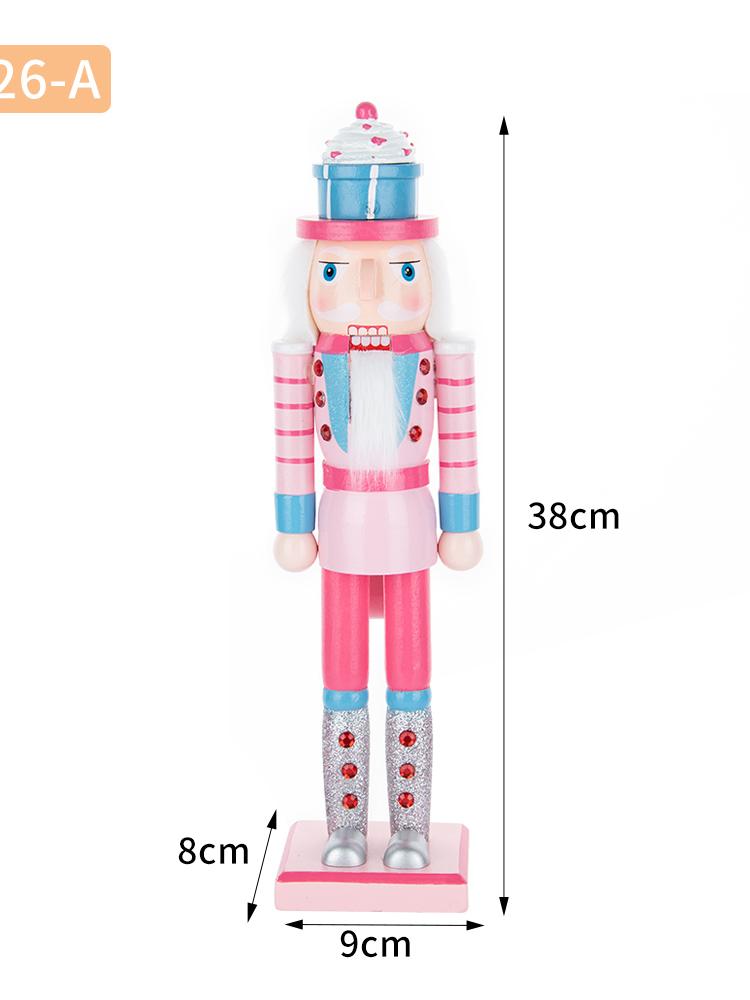Pink Candy Style Wooden Nutcracker Ornament