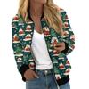 Jacken für Damen, langärmelig, leicht, mit Reißverschluss, bedruckte Oberbekleidung, lässige Steppjacken mit Taschen