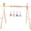 Kids' Fitness Rack Decor: Cotton Thread Rainbow, Stars, Wooden Moon, & Elephant Hanging Set