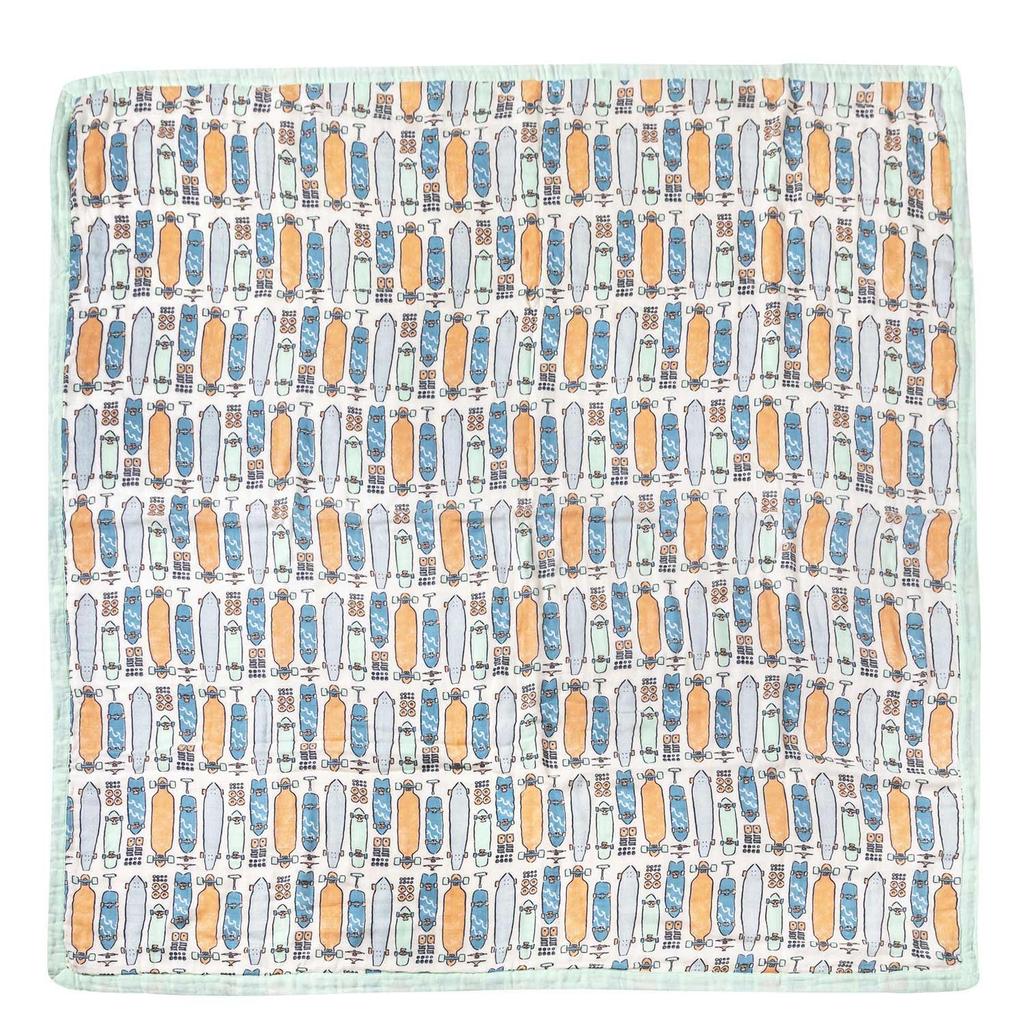 Deka Coco Moon Life se vzorem na skateboard Hawaii 8 vrstvené zavinovačky měkké jako 810113325477 [Deka na přikrývku/Skate Luv] Hedvábí,