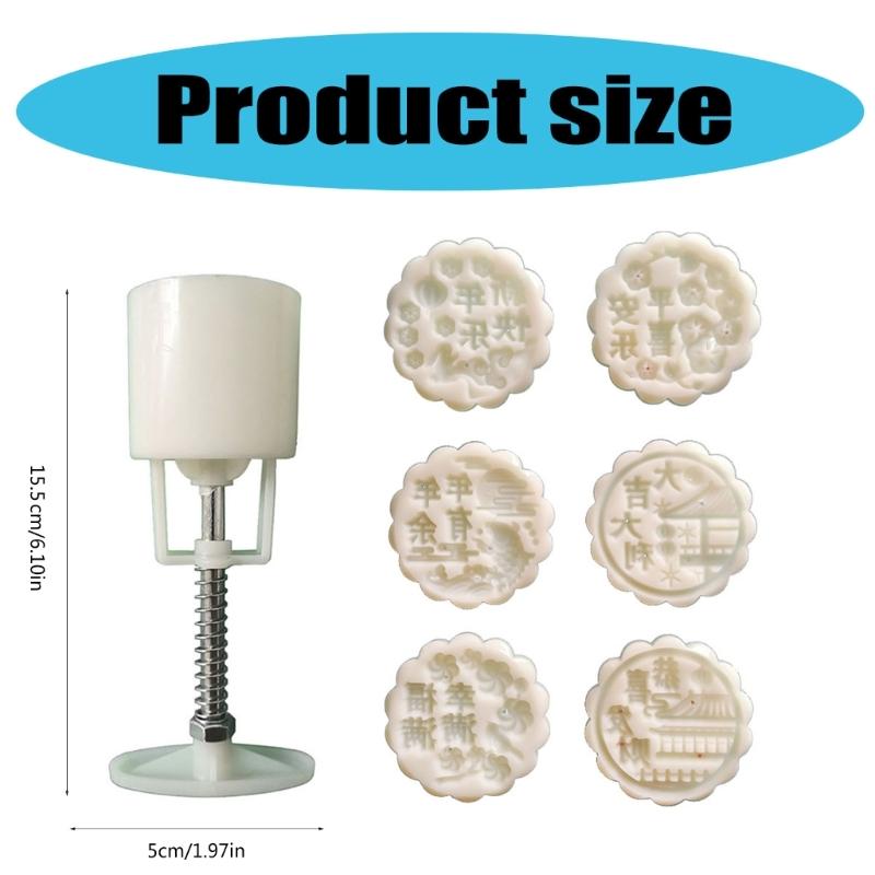 Hand Pressed Mooncakes Mold Chinese New Year Bean Pastes Cake Mould ABS Plastic Pastries Moulds for Baking Lover