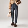 Micro Slit High Waisted Jeans for Women In Winter 2025, with Plush and Thick Warm Straight Leg Pants