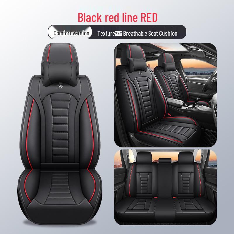 All-Season Universal Five-Seater Leather Car Seat Covers: Full Coverage Mats for Driver, Passenger, and Rear Seats