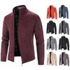 2024 Men's Autumn/Winter Stand-Up Collar Fleece-Lined Cardigan Sweater