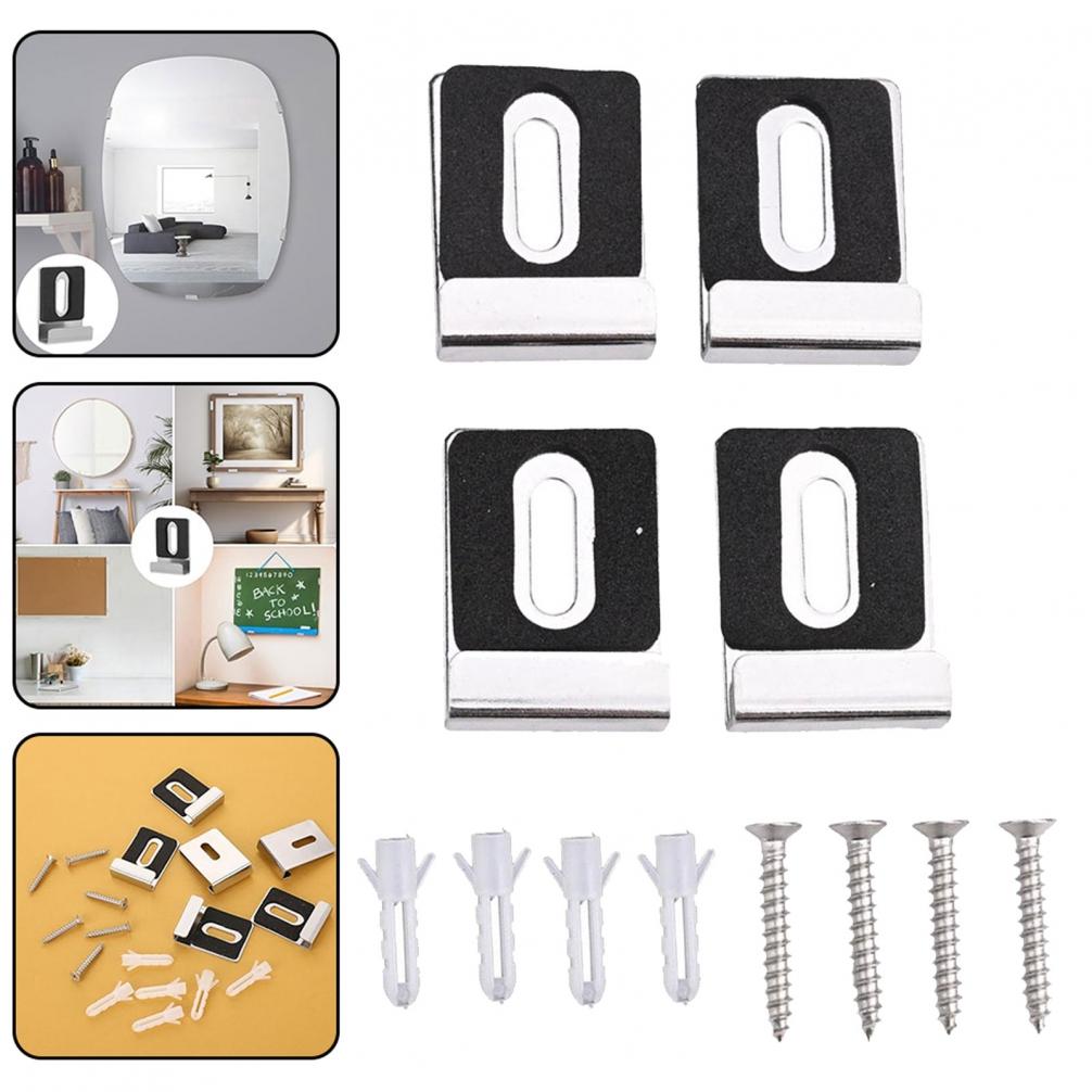 Mirror Bracket Clips Mirror Hooks Wall Mount Mirror Clips Resistant To Breakage