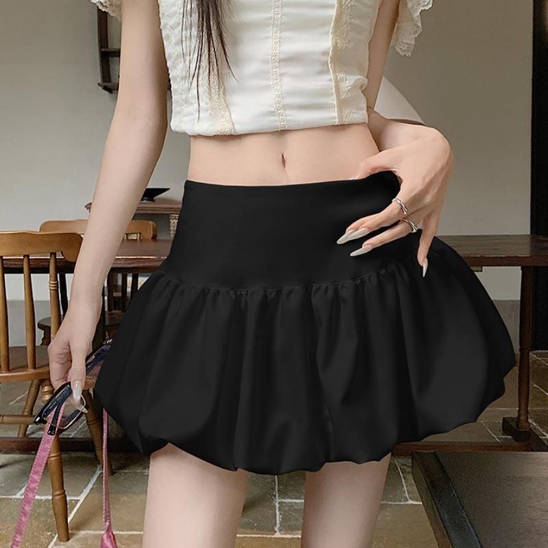 

Юбка с высокой талией, юбка-шорты для женщин, А-силуэт, мини-юбки, белая корейская модная одежда Y2k, милый, сладкий стиль, лето S