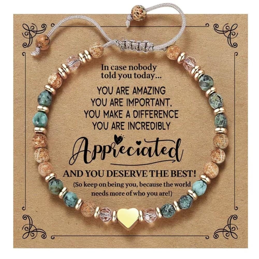 Best Wish Bead Bracelet Wristbands Heart Bracelet Fashion Accessory Adjustable Wrist Chain Gifts