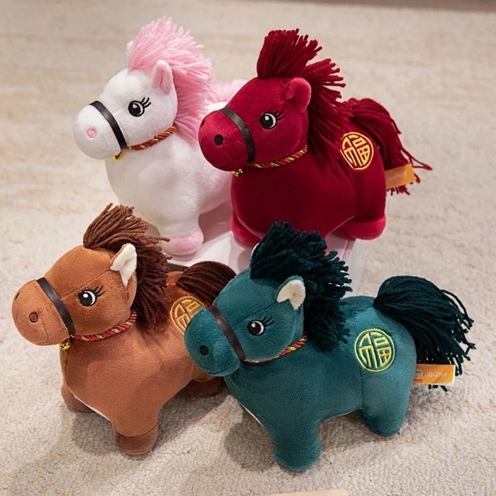 2026 Horse Year Zodiac Horse Figurine Letter Print Horse Stuffed Animal  Children Toys