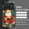 Merry Christmas Santa Claus Pattern Tempered Glass Phone Case for OPPO Reno 13 F 12 11 10 Pro Plus Find X8 X3 Lite A94 A58 Cover