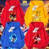 Sonic the Hedgehog Fleece-Lined Kids Hoodie - Trendy Spring/Autumn Jacket for Boys & Girls