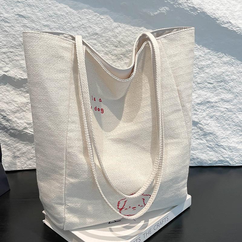 College-style Letter-shaped Tote Bag A Casual Large-capacity Bag