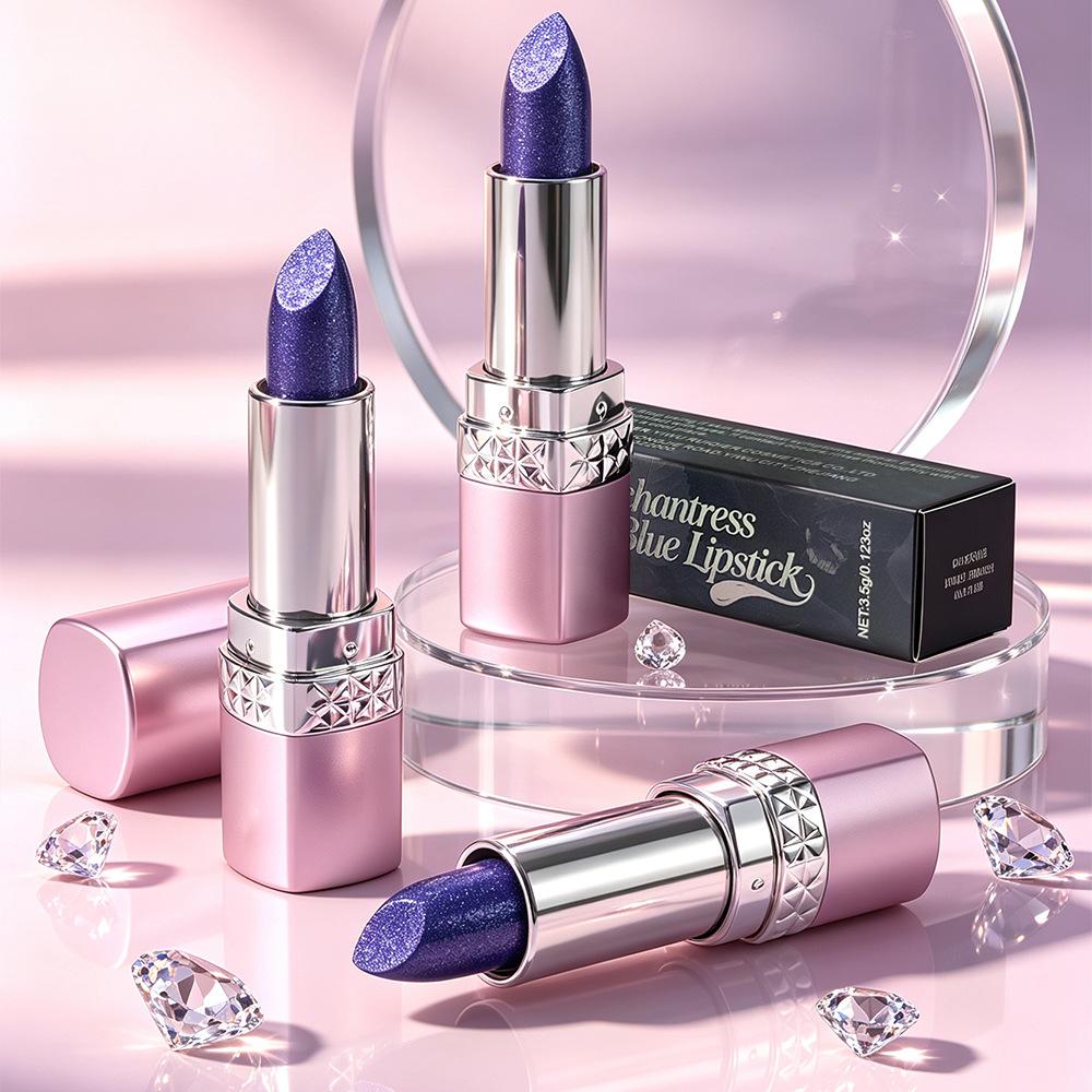 Rossetto Magico Che Cambia Colore, Balsamo Labbra Mood Scintillante Blu Che Diventa Rosa, Trucco Lucidalabbra Glitter Impermeabile Idratante A Lunga Tenuta