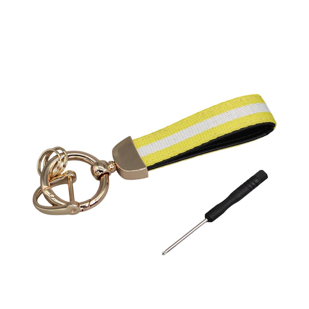 Double Layer Striped Keychain with Ring Universal Fit for Car Keys and Home Keys Durable Multi Color Design