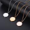 25mm Stainless Steel Rotatable Round Necklaces Customized Name or Logo Metal Charm Statement Mirror Polished Jewelry Gift