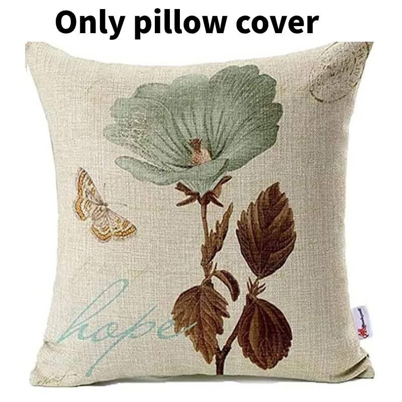 

Floral Leaves Butterfly Pillow Summer Garden Scene Cover Bedroom Soft Decoration Style A