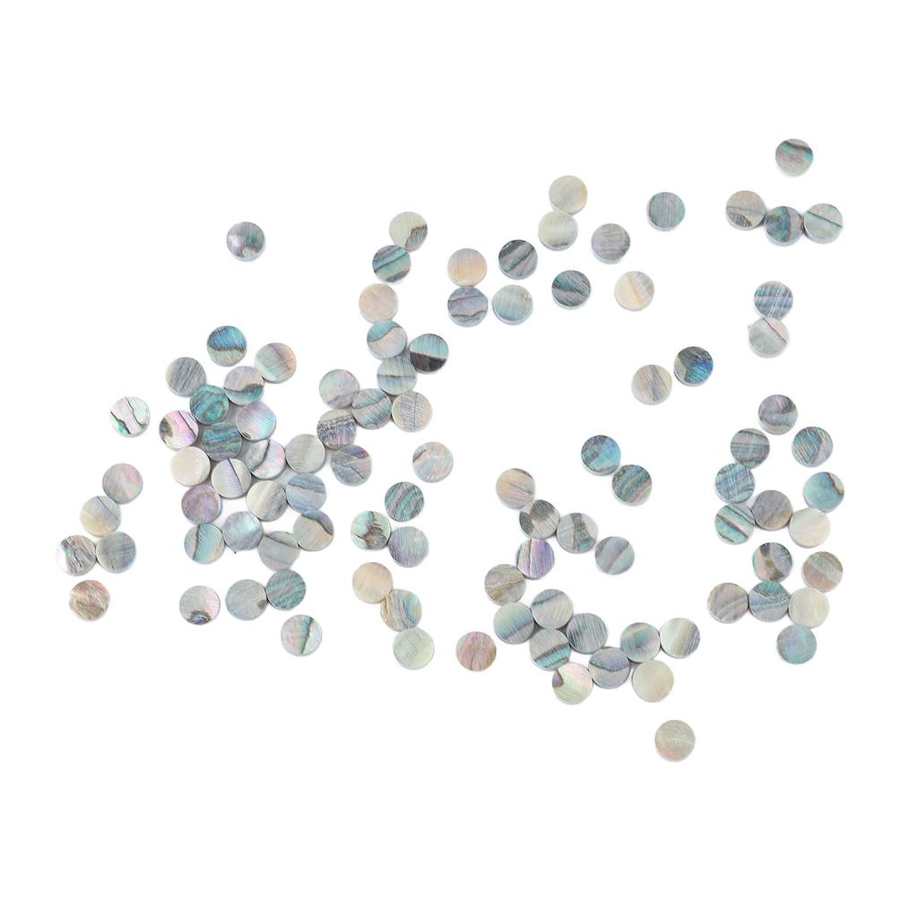 100Pcs Fretboard Dots Natural Abalone Shell Bright Color Round Guitar Inlay Dots for Ukulele Banjo
