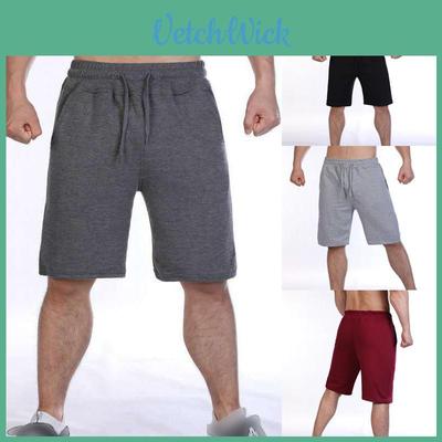 Mens Plain Elasticated Gym Shorts Comfy Sports Jogging Trousers S-3xl Black