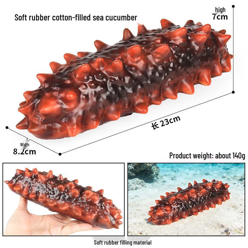 Marine Animal Simulation Toy Set: Sea Cucumber, Beluga Dolphin - Soft Rubber Models for Children's Learning & Decor.