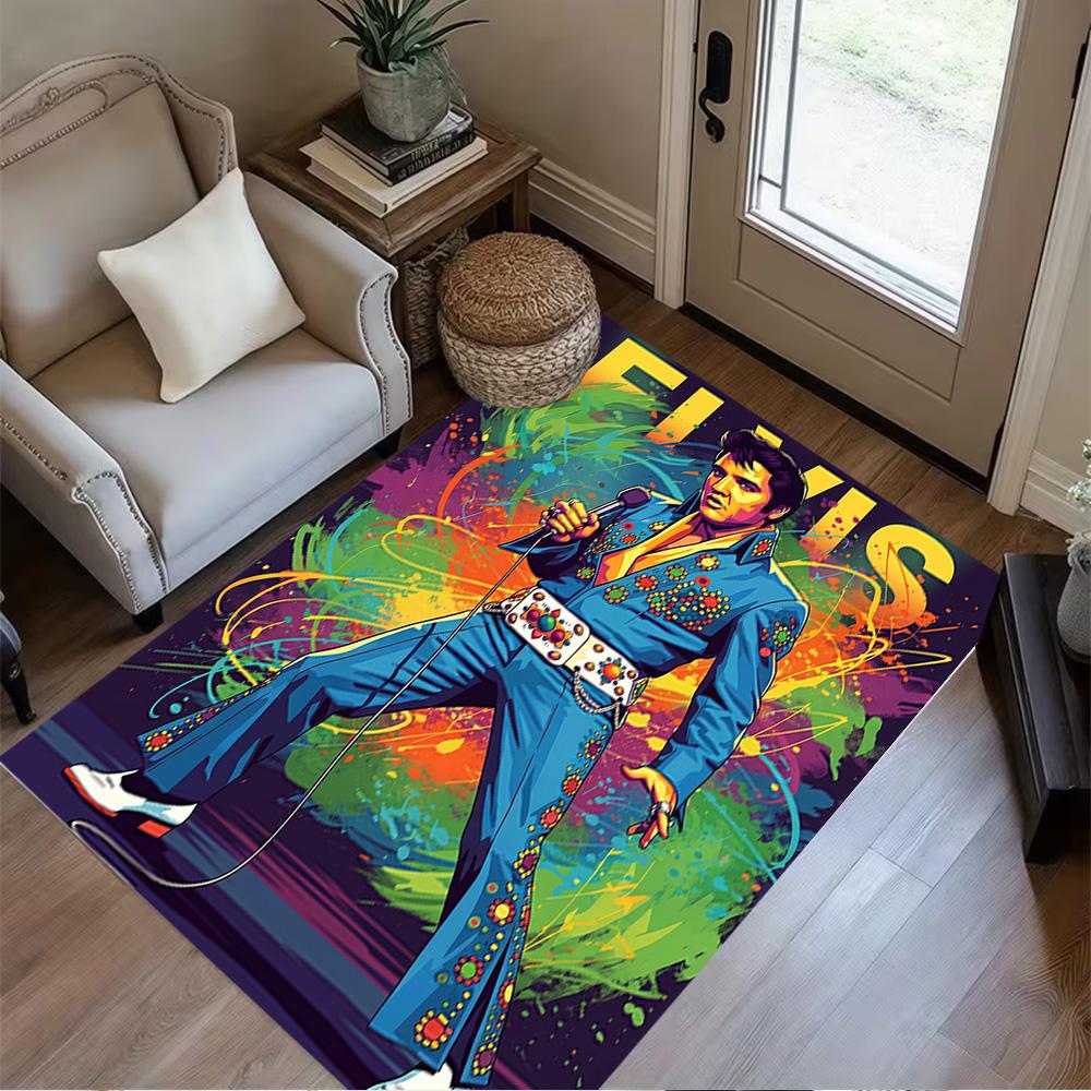 Elvis Presley Artwork Carpet Perfect for Living Rooms Decorate Room Balcony Dormitory Antislip Carpet Anime Office Decor