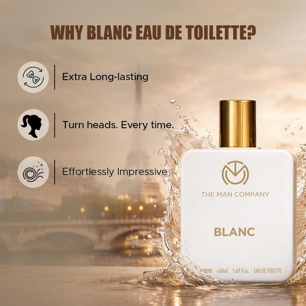 The Man Company Blanc Edt Perfume - Musk, Citrusy & Aromatic Scent For Man | Premium Long-Lasting Fragrance Spray