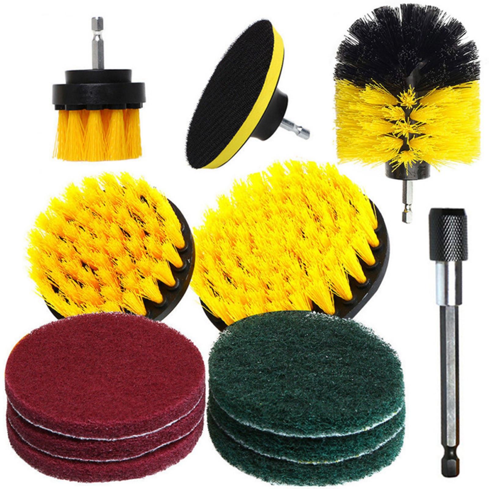 

Щетка для дрели, подушечки для чистки, набор из 12 предметов, универсальный очиститель, аккумуляторная дрель для чистки бассейна