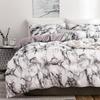 Bedding Marble Pattern Plain Print Quilt Cover Sheet Three or Four Piece Set
