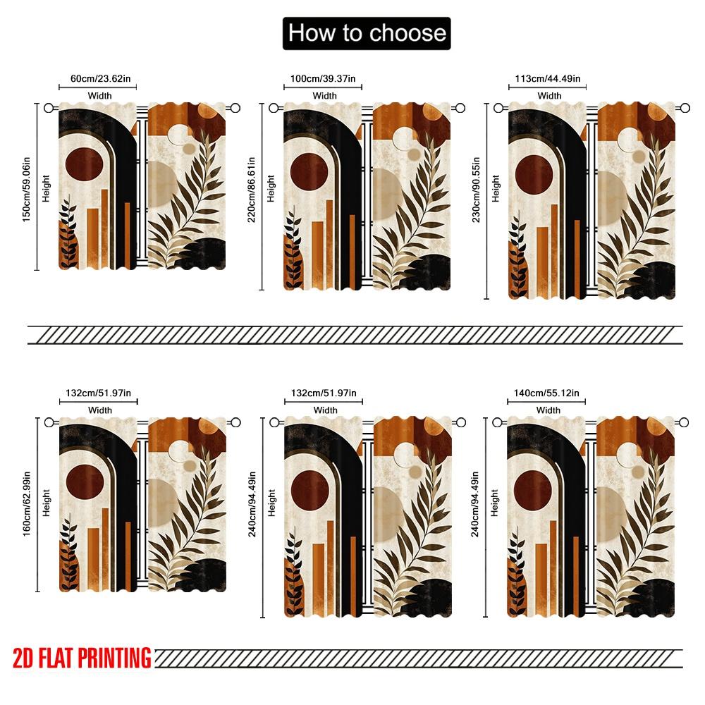 2D Flat Printing 2pcs Drapes Bohemian Fabric,Without Electricity Spring Party & Holiday Decor Use for Multipurpose Event