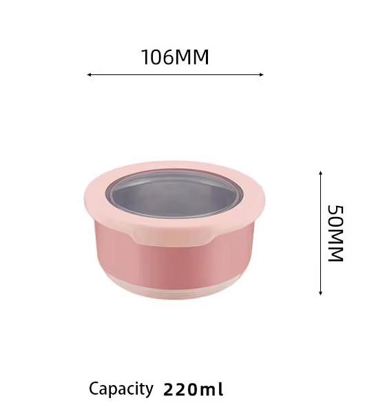 

JUSTINLAU Stainless Steel Food Sealing Bowl Lunch Box with Lid Anti-scalding Bottom Kitchen Food Sealing Bowl Fresh-keeping Box