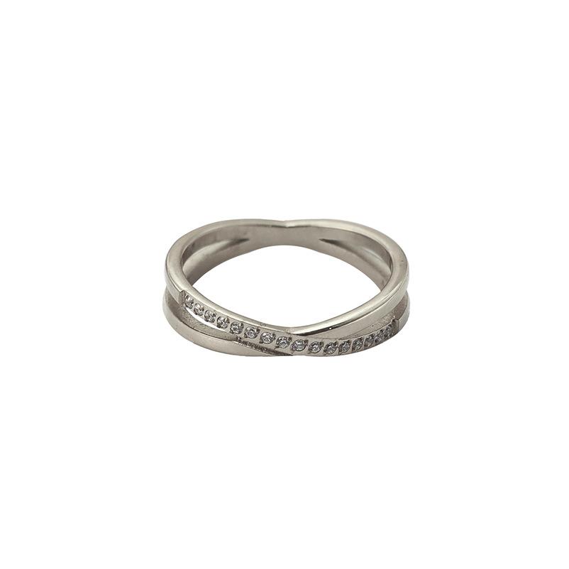 Temperament Cross Diamond Ring Women'S 316 Titanium Steel Ring Light Luxury Niche Design Sense Delicate Personality