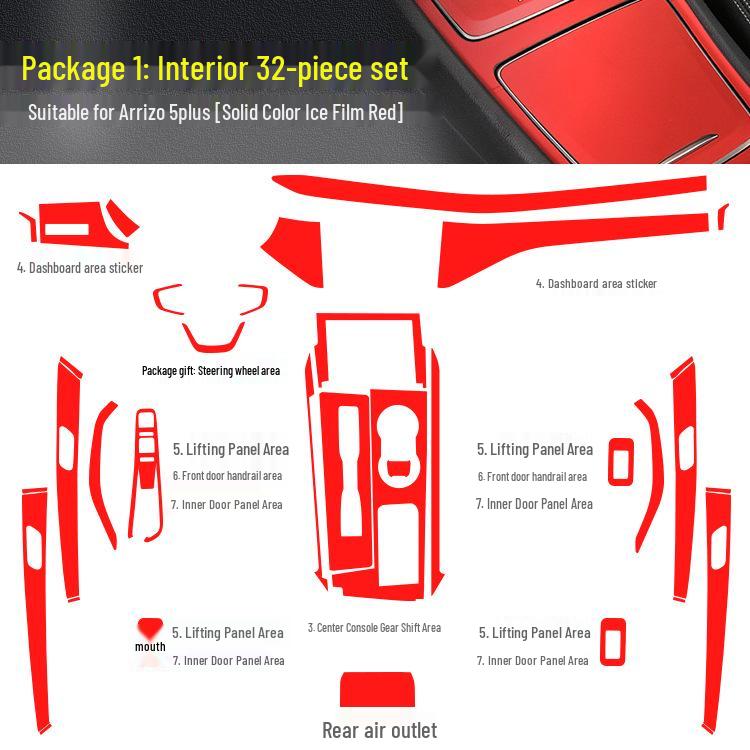 Arrizo 5 Plus Karbonfaser-Innenraum-Mod-Aufkleber – Schalthebel-Dekoration & Anti-Kratz-Folie