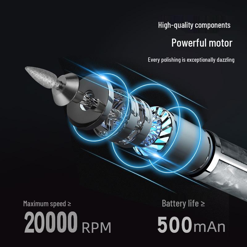 Portable Rechargeable Nail Grinder & Manicure Set for Polishing, Dead Skin Removal, and Nail Repair