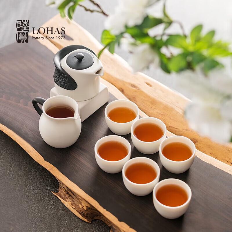Lu Bao White Porcelain Peony Tea Set