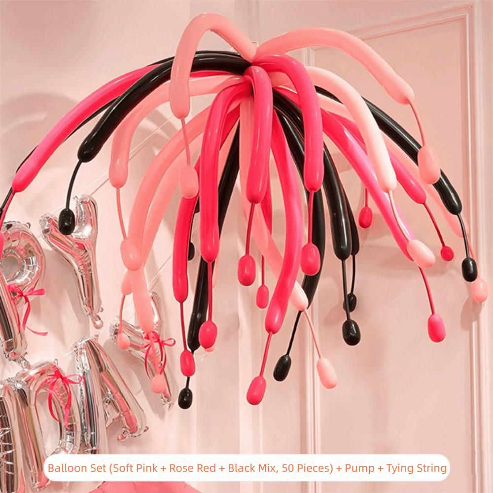 50pcs Multicolor Long Strip Balloons Mixed Color Latex Latex Balloons DIY Accessories Photo Props Balloons New Year Celebration 10inch