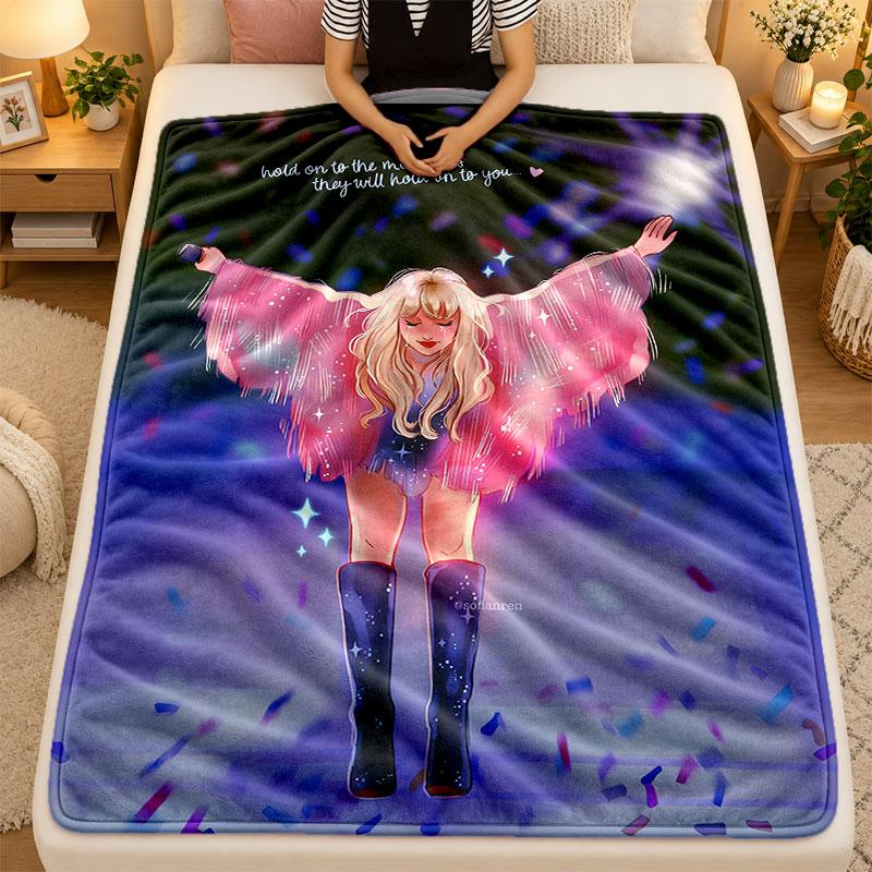 Flannel BlanketTaylor Swift Warm Soft Throw Blanket for Indoor Sofa Bed Living Room Use