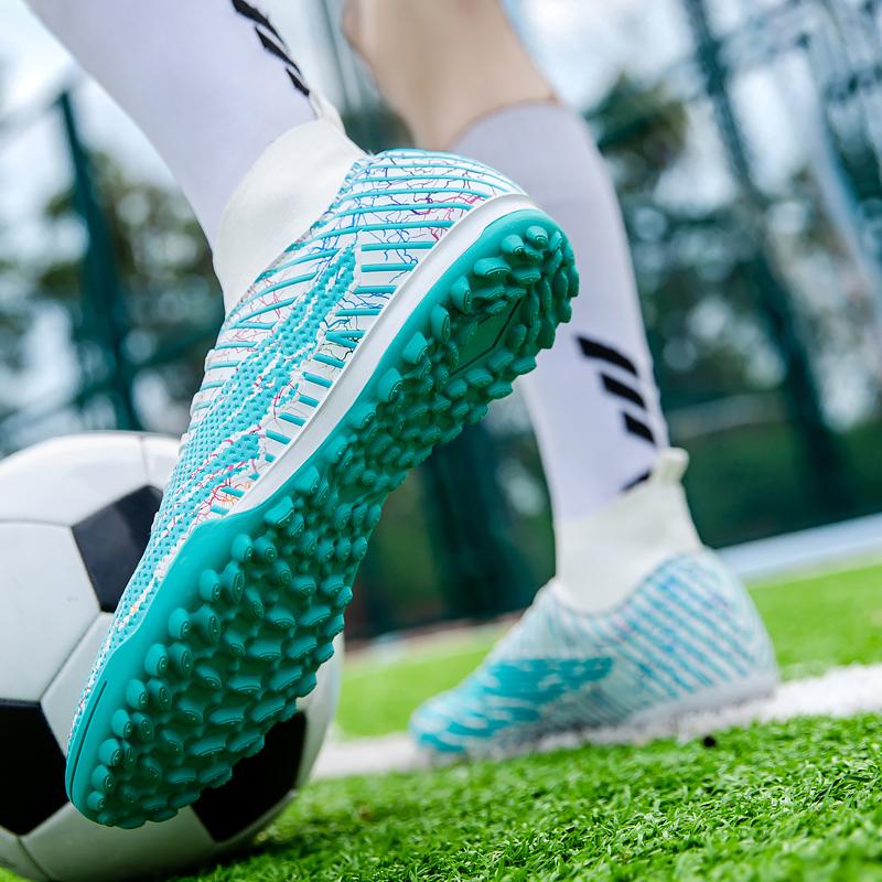 35-48 High-Top-Fußballschuhe, Gummi, kurzer Nagel, Jugend-Turnschuhe, Fußball-Trainingsschuh, Kunstrasen, Kinder-Fußballschuhe