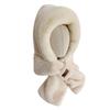 Plush Hooded Scarf For Women With Windproof Neck Cover And Soft Polyester Material
