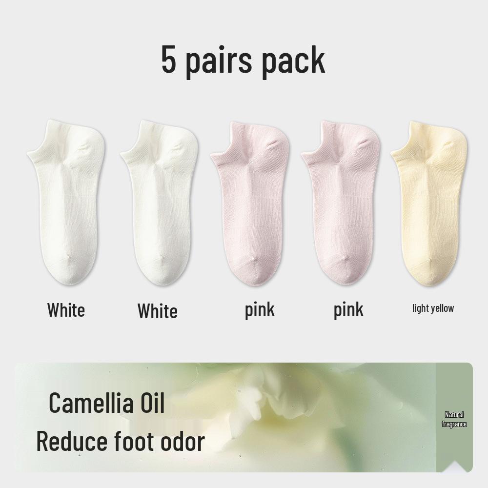 Damen Kniehohe Kamelie Antibakterielle Baumwollsocken, Hohe Elastizität, Reine Baumwolle für Frühling und Herbst.