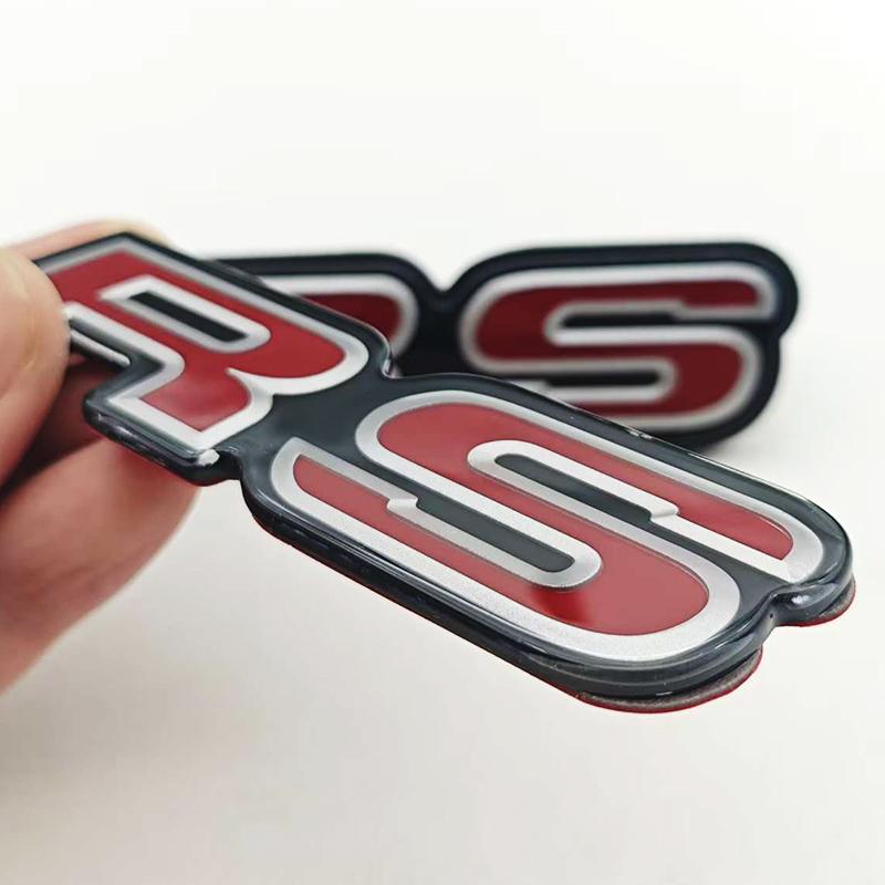3D Red Crystal Logo RS Emblem Car Front Grill Badge Rear Trunk Sticker For Honda Civic Fit City Accord RAV4 CRV Jazz Accessories ajv256